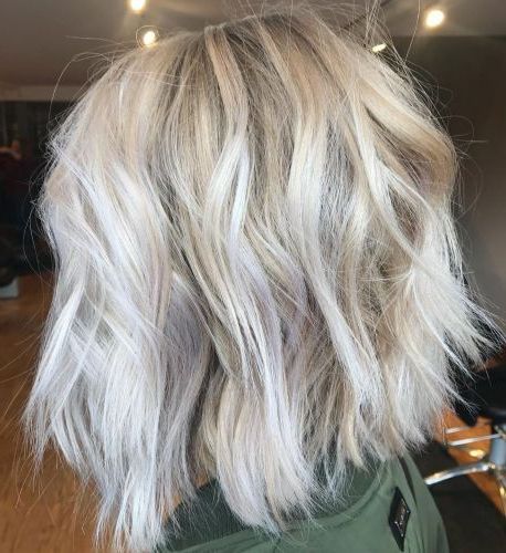 Pin On Lovely Locks With Choppy Ash Blonde Lob (Photo 1 of 25)