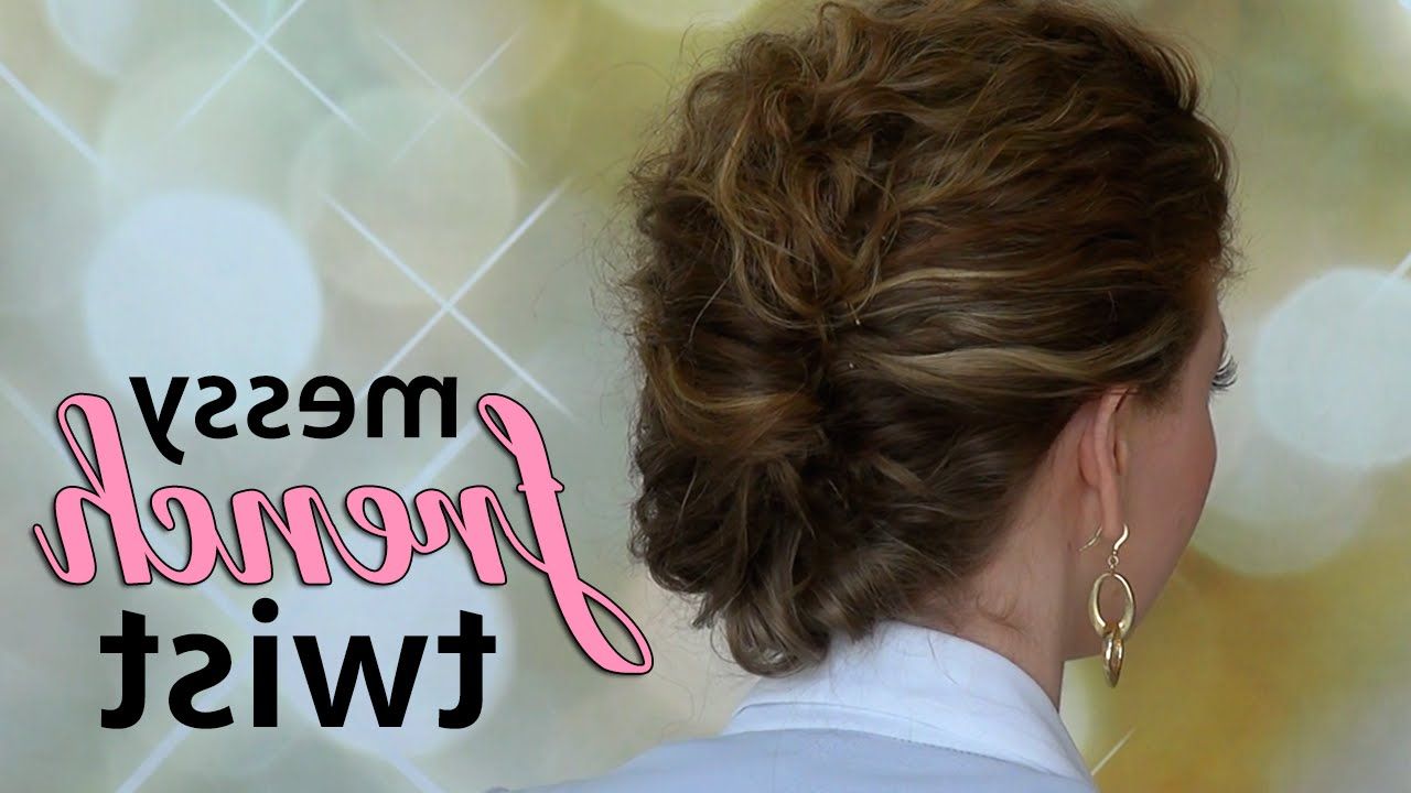Quick, Easy, Messy French Twist For Curly Hair – Youtube With French Twist For Wavy Locks (Photo 4 of 25)