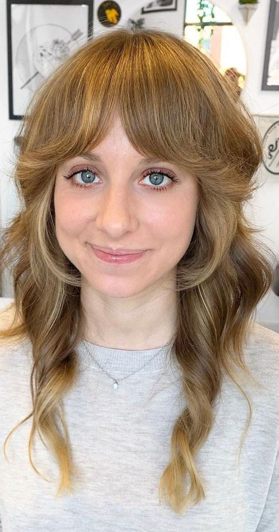 Shag Haircuts That're Low Maintenance Yet Stylish Haircut : Shop Sun Kissed  Highlights Inside Best And Newest Medium Shag With Bangs And Highlights (View 12 of 18)
