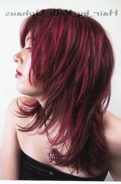 Shag Hairstyles | Rocker Hair, Beautiful Hair Color, Long Hair Styles For Most Popular Medium Red Shag With Lowlights (Photo 10 of 18)