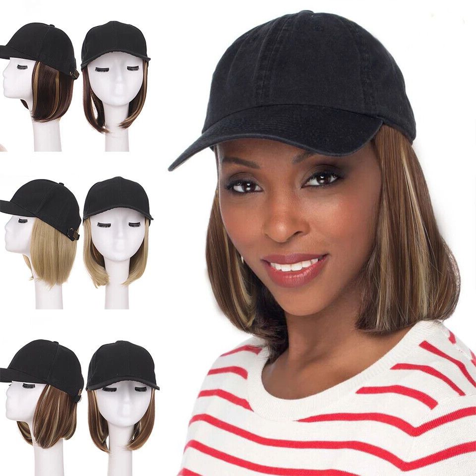 Synthetic Short Bob Baseball Cap Wig Collarbone Wig Cap With Short Straight  Hair | Ebay Within Straight Collarbone Bob (View 23 of 25)