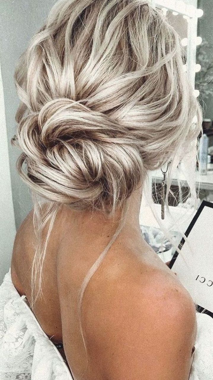 Textured Updo Hairstyle,simple Updo,low Bun Wedding Hair,messy Bridal Updo,  Mess – Ha… | Low Bun Wedding Hair, Prom Hairstyles For Short Hair, Short  Wedding Hair For Fancy Loose Low Updo (View 21 of 25)