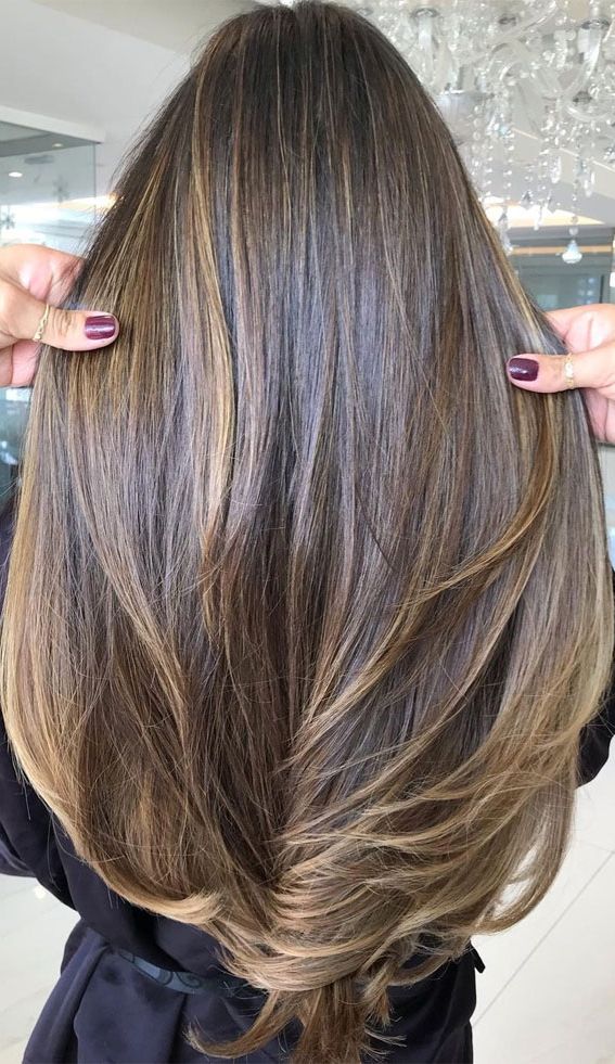 These Are The Best Hair Colour Trends In 2021 : Long Layered Hairstyle &  Caramel Highlights For Layers And Highlights (View 12 of 25)