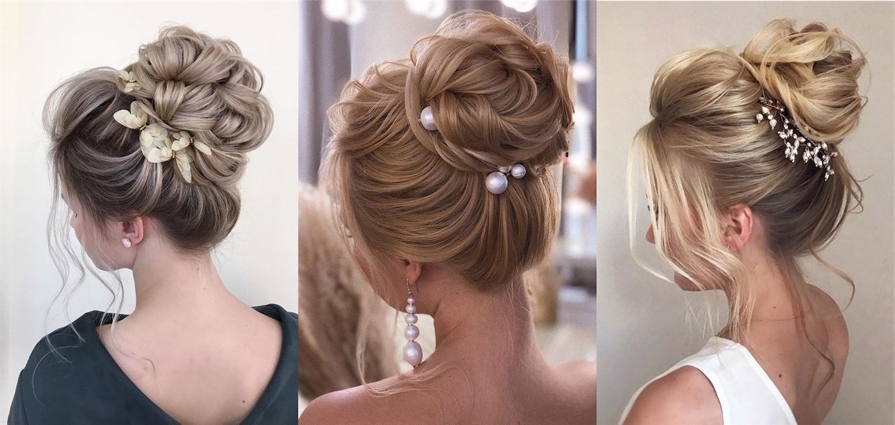 Top 20 Messy High Bun Wedding Hairstyles 2023 Pertaining To High Updo For Long Hair With Hair Pins (View 5 of 25)