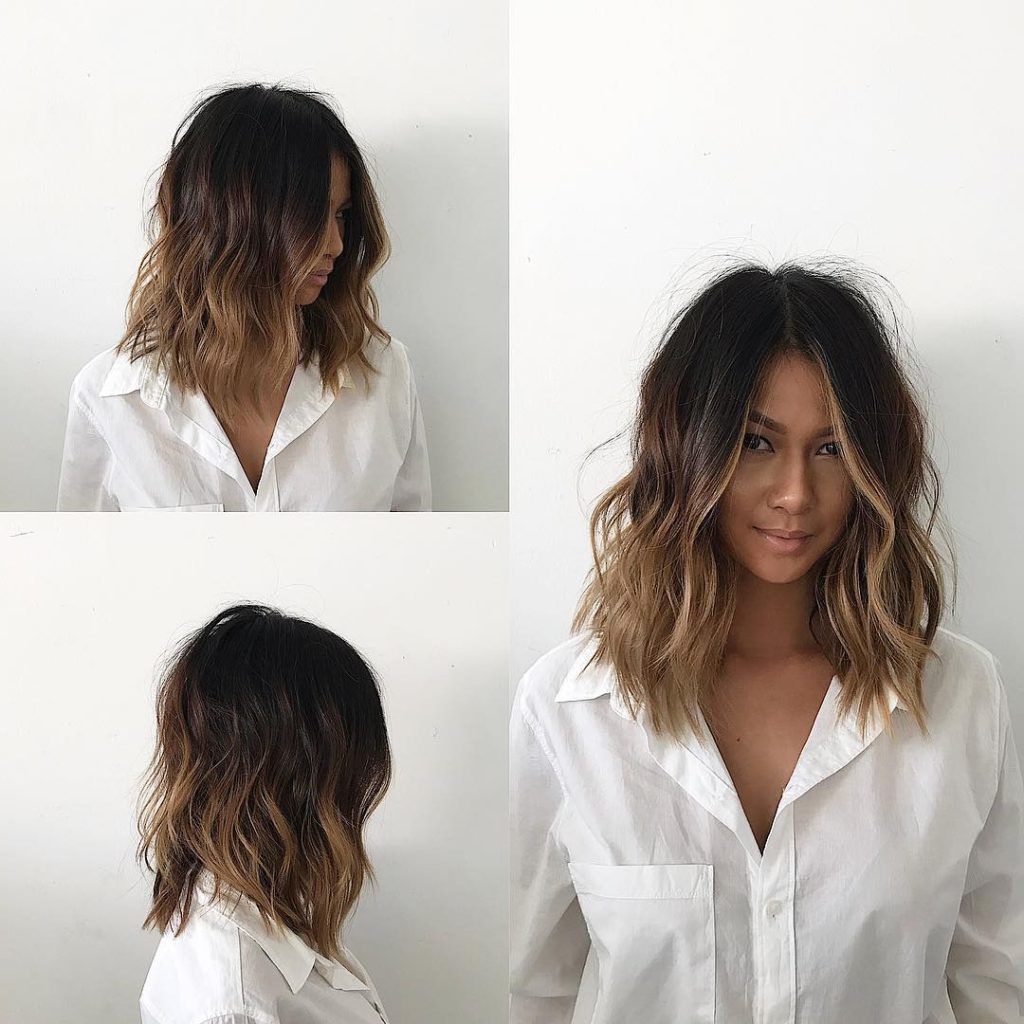 Undone Voluminous Wavy Lob With Brunette Balayage And Soft Layers – The  Latest Hairstyles For Men And Women (2020) – Hairstyleology For Recent Choppy Lob With Balayage Highlights (View 15 of 18)