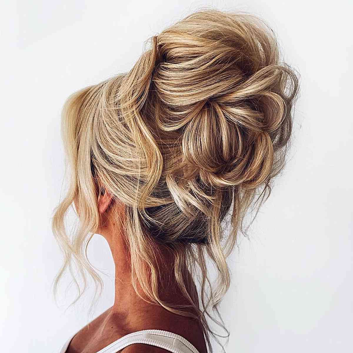 Updos For Long Hair – Cute & Easy Updos For 2023 In High Updo For Long Hair With Hair Pins (View 9 of 25)