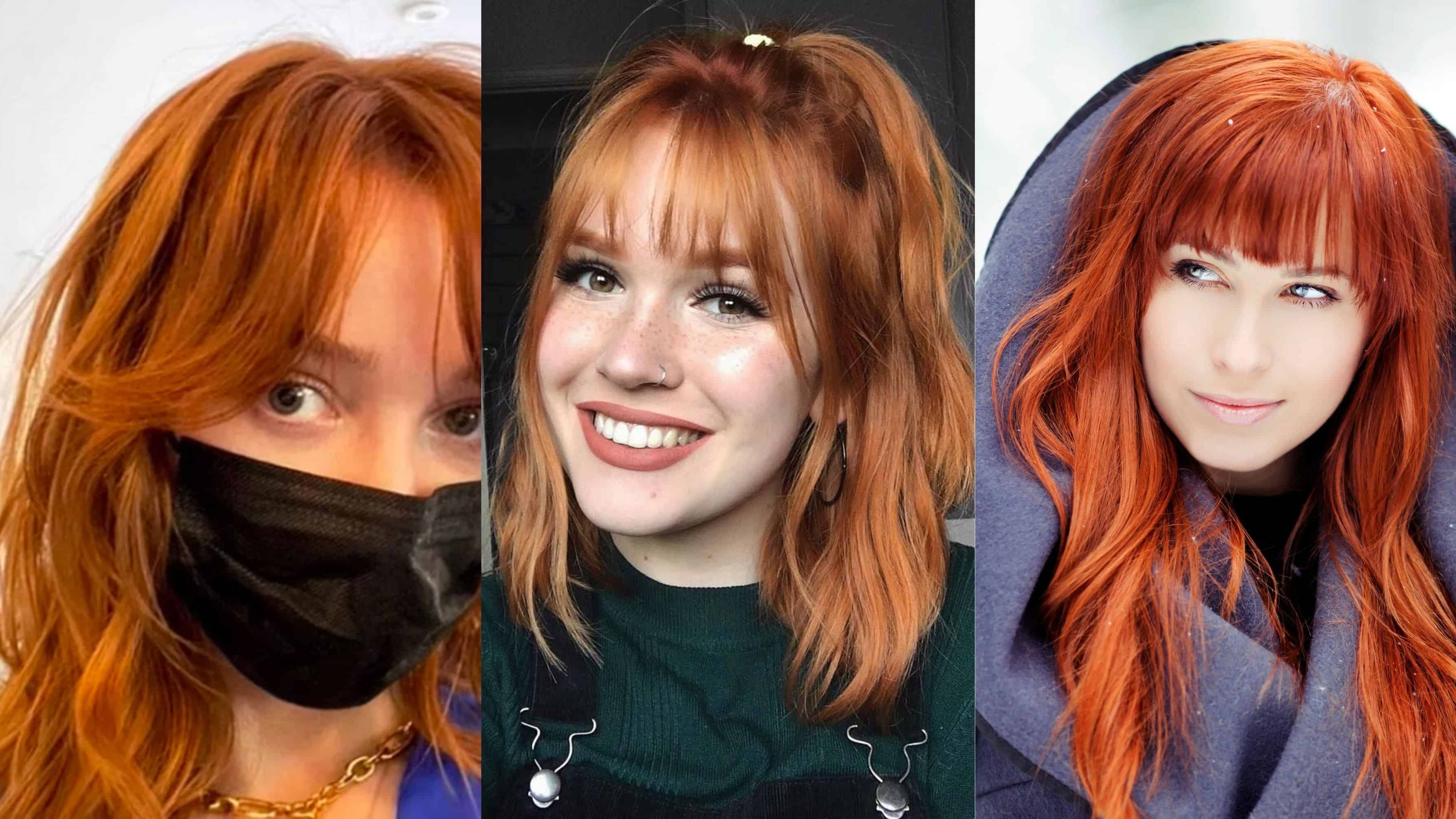 What Redheads Need To Know About Bangs – How To Be A Redhead With Most Popular Lush Curtain Bangs For Mid Length Ginger Hair (View 13 of 18)