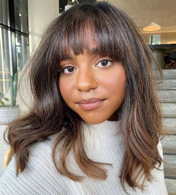 Wispy Bangs: You Want To Try It In 2023? Discover 20+ Hairstyle Ideas And  Trends To Inspire You! In Most Recently Mid Length Hair With Wispy Bangs (View 16 of 18)