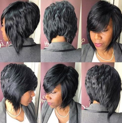 60 Showiest Bob Haircuts For Black Women | Angled Bob Hairstyles, Weave Bob  Hairstyles, Bob Hairstyles With Regard To Medium Afro Bob Haircuts (Photo 1 of 18)