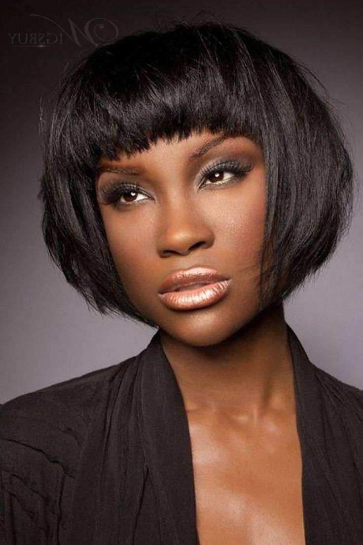 Chic Professional Custom African American Bob Hairstyle Short Straight With Short Afro Bob Haircuts (View 3 of 18)