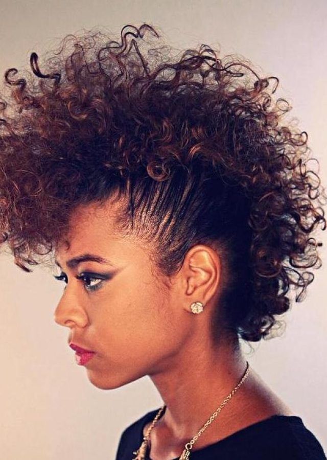 Top 25 of Faux Mohawk Hairstyles with Springy Curls