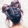 French Braid Crown And Bun Updo (Photo 13 of 15)