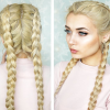 Blonde Asymmetrical Pigtails Braid Hairstyles (Photo 7 of 25)