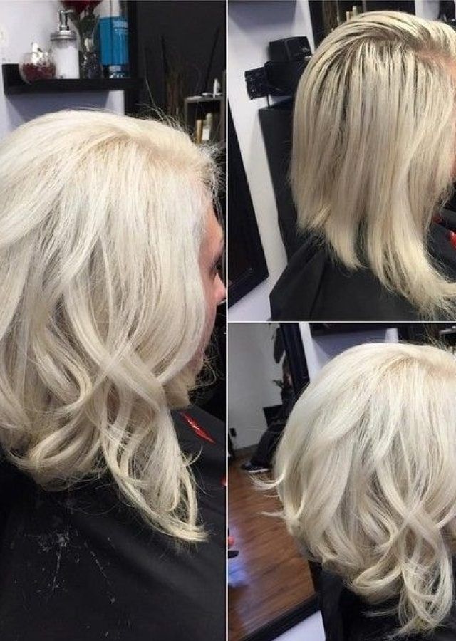 2024 Popular Angled Wavy Lob Blonde Hairstyles
