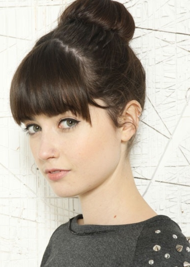 2024 Popular Updos for Medium Hair with Bangs