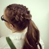 Double French Braid Crown Ponytail Hairstyles (Photo 4 of 25)