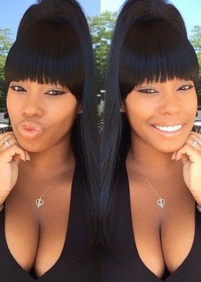 2024 Best of Minaj Pony Hairstyles with Arched Bangs