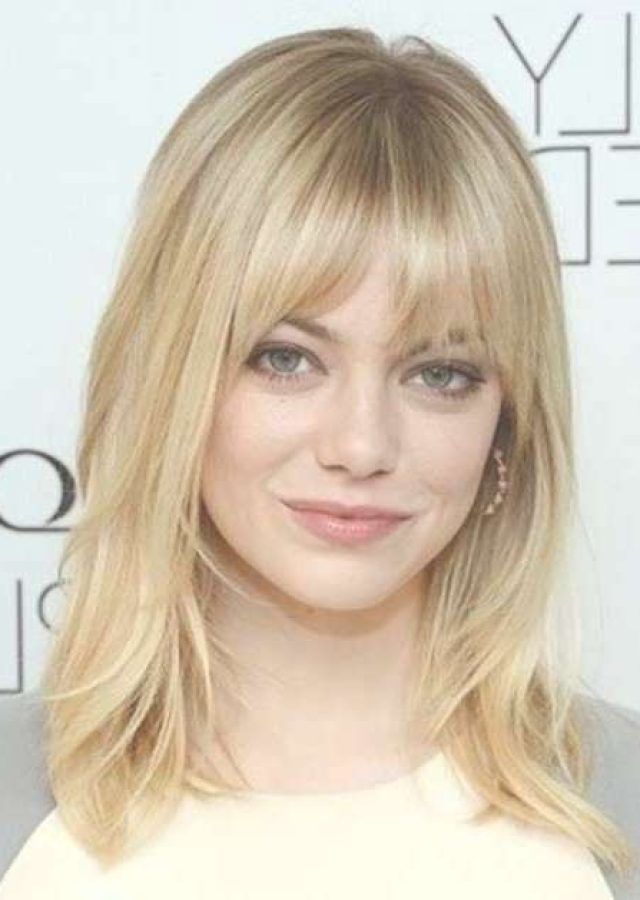 25 Best Ideas Medium Haircuts with Bangs for Round Face