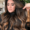 Long Thick Black Hairstyles With Light Brown Balayage (Photo 25 of 25)