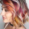 Dip-Dye Medium Layered Hair With Bangs (Photo 5 of 18)