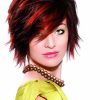 Black Choppy Pixie Hairstyles With Red Bangs (Photo 12 of 25)