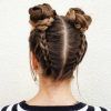 Upside Down Braids With Double Buns (Photo 2 of 15)