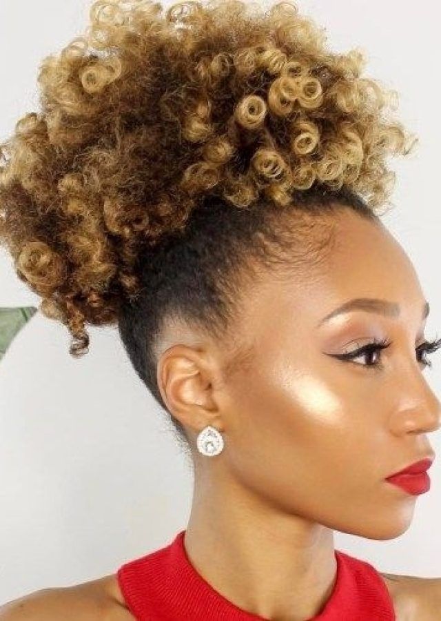 2024 Popular Highlighted Afro Curls Ponytail Hairstyles