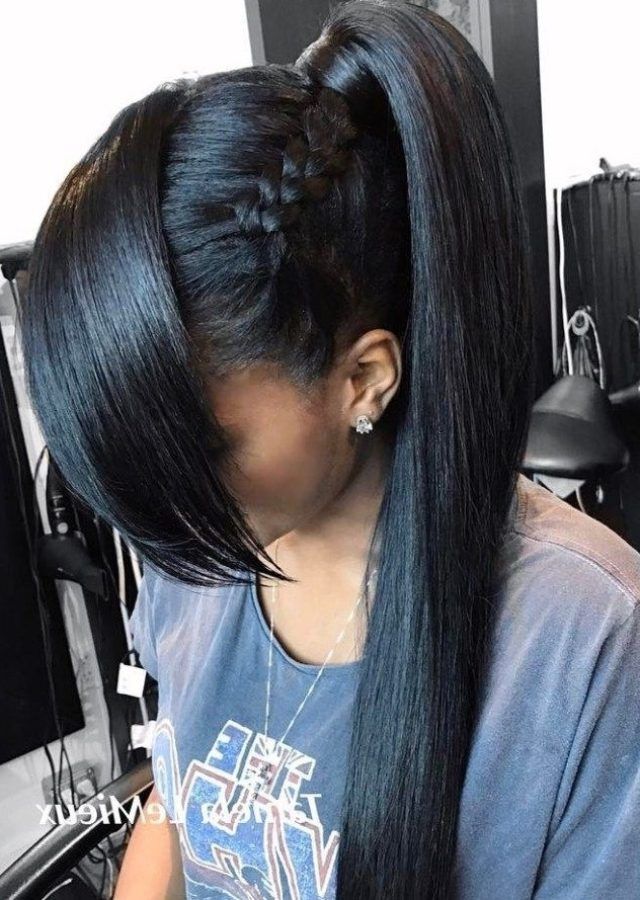 Top 25 of Jet Black Pony Hairstyles with Volume