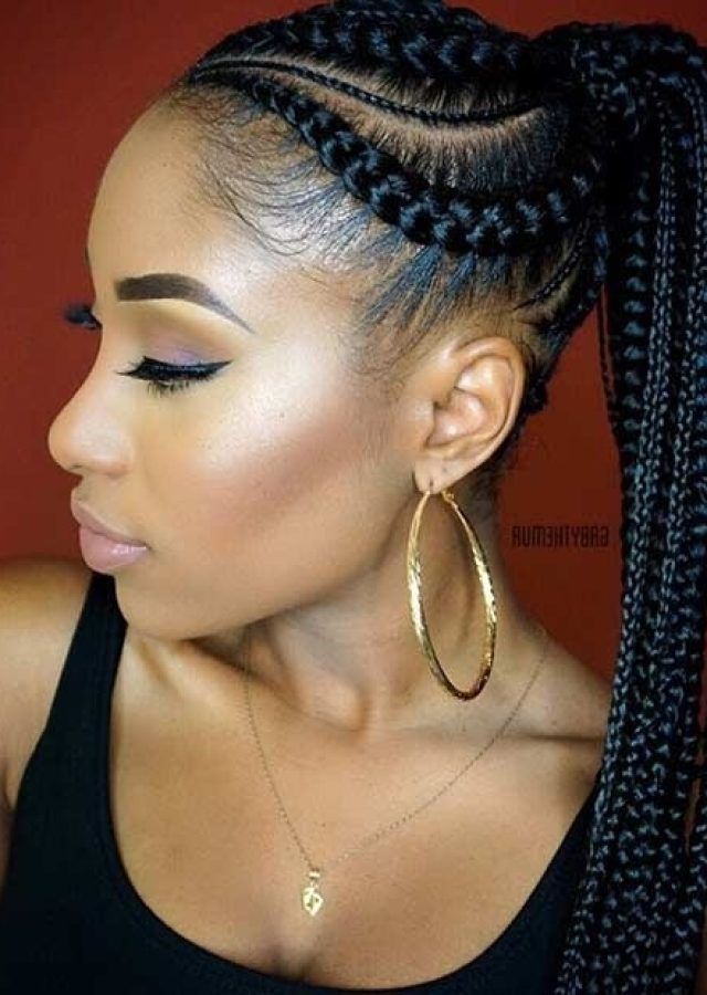 25 Best High Ponytail Hairstyles with Jumbo Cornrows