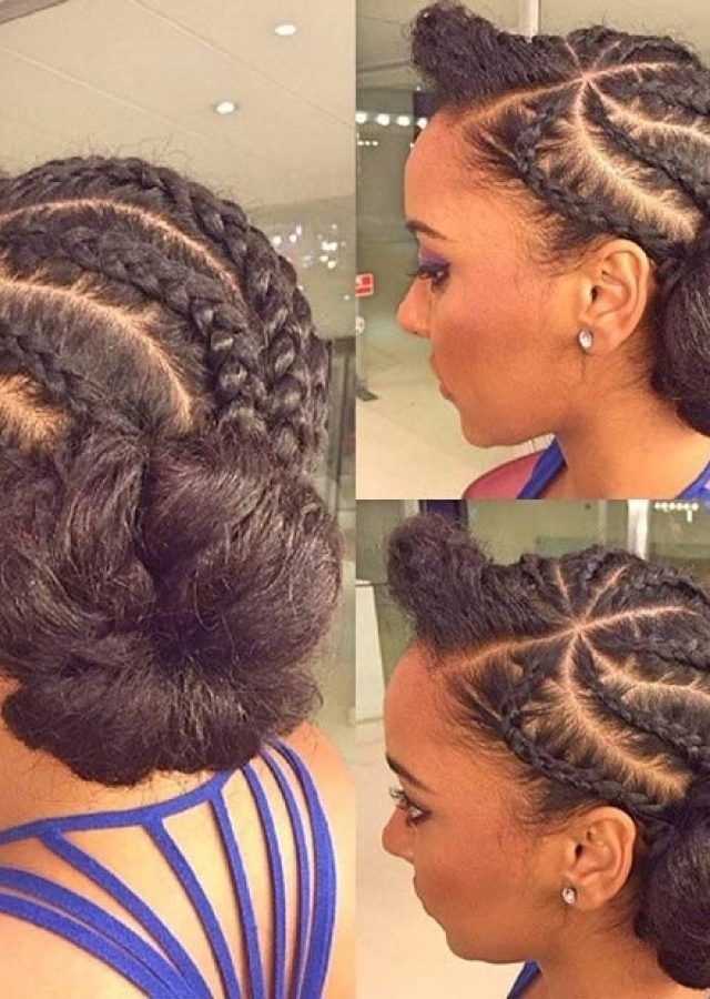 15 Collection of Elegant Cornrow Updo Hairstyles