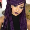 Purple Highlights In Black Braids (Photo 15 of 15)