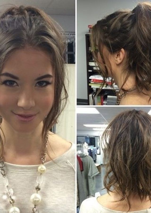2024 Popular Messy Pony Hairstyles for Medium Hair with Bangs