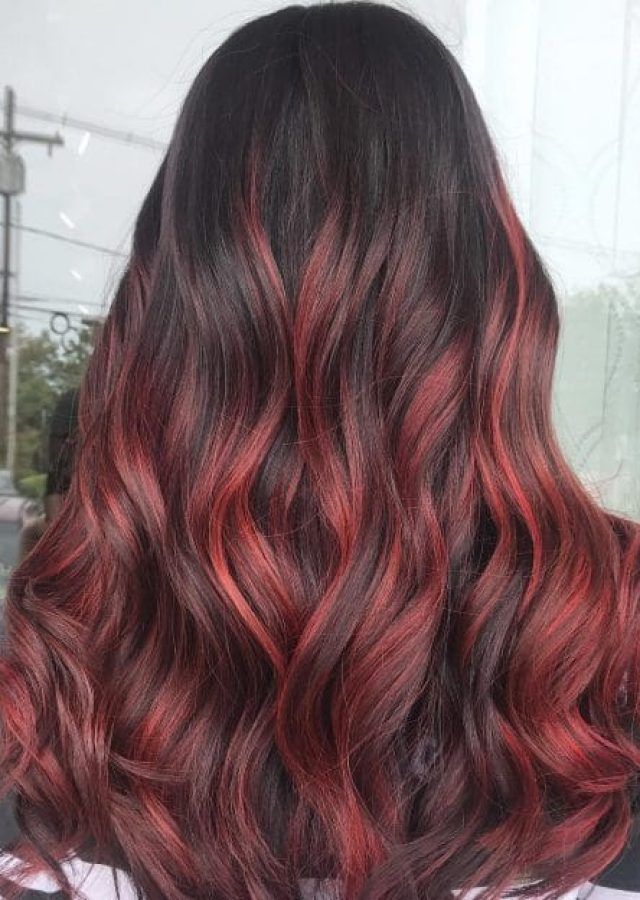 25 Inspirations Long Hairstyles Red Highlights