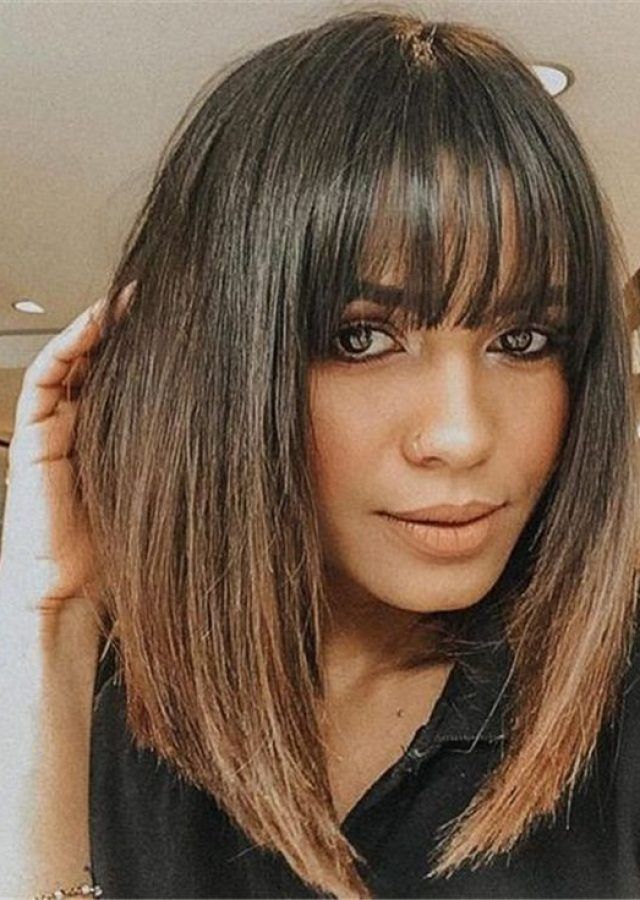 Top 25 of One Length Bob Hairstyles with Long Bangs