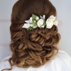 Curly Wedding Updos With Flower Barrette Ties (Photo 7 of 25)
