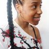 Top-Knot Ponytail Braids With Pink Extensions (Photo 4 of 15)