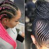 Thick Plaits And Narrow Cornrows Hairstyles (Photo 11 of 25)
