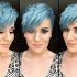 25 Ideas of Funky Blue Pixie Hairstyles with Layered Bangs