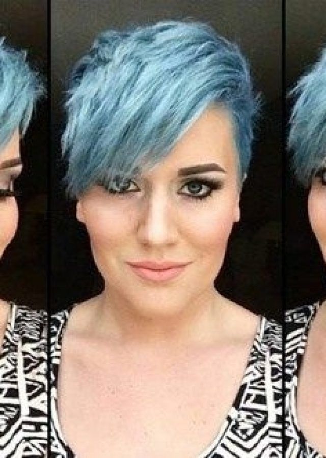 25 Ideas of Funky Blue Pixie Hairstyles with Layered Bangs
