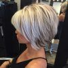Short Razored Blonde Bob Haircuts With Gray Highlights (Photo 13 of 25)