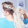 High Braided Pony Hairstyles With Peek-A-Boo Bangs (Photo 18 of 25)