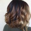 Wavy Lob Haircuts With Caramel Highlights (Photo 4 of 25)