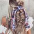 2024 Popular Loosely Tied Braided Hairstyles with a Ribbon