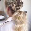 Blonde Ponytails With Double Braid (Photo 13 of 25)