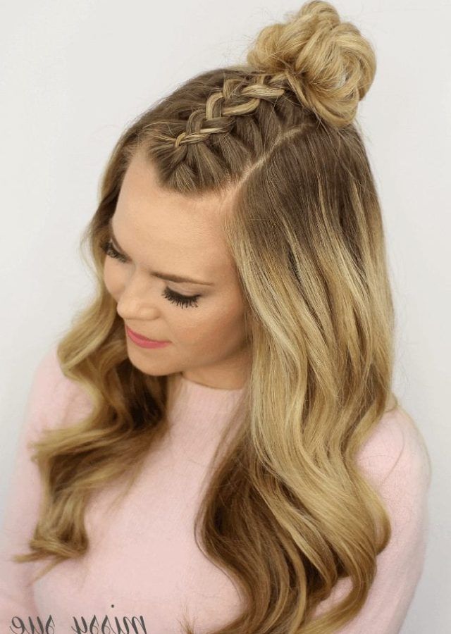 Top 25 of Topknot Hairstyles with Mini Braid