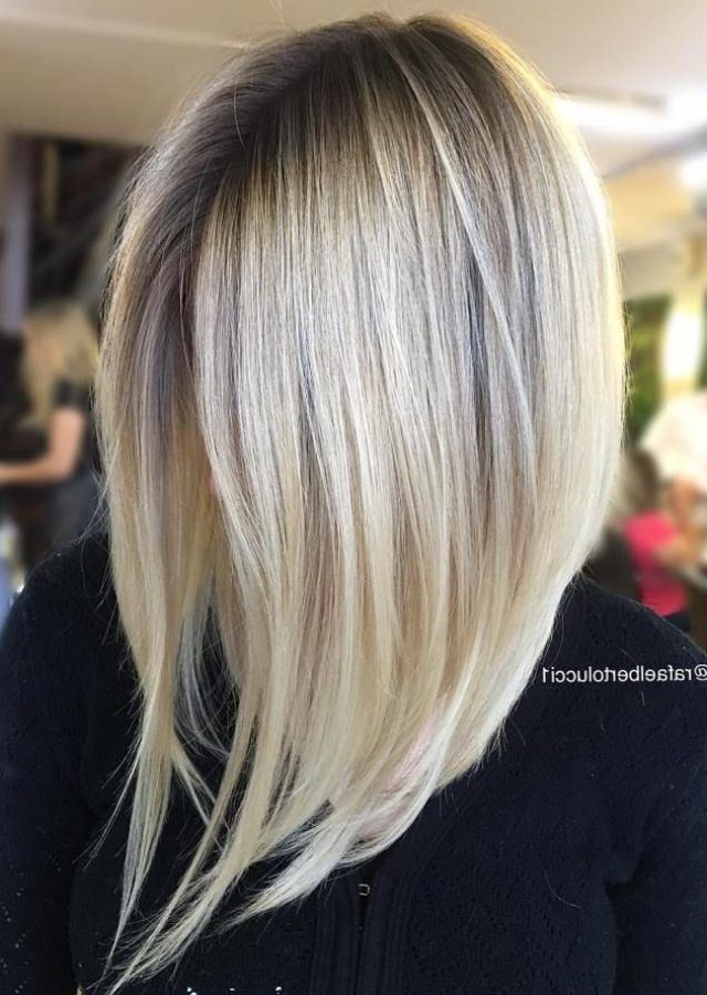 25 Best Collection of Steeply Angled A-line Lob Blonde Hairstyles
