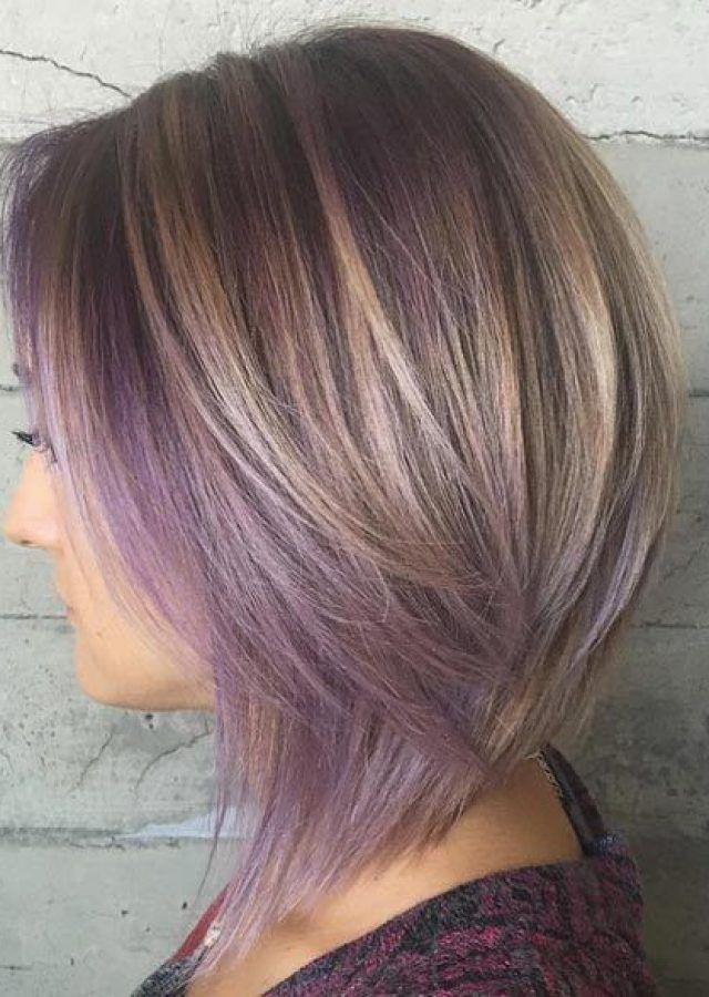 Top 25 of Choppy Brown and Lavender Bob Hairstyles
