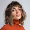 Edgy Blunt Bangs For Shoulder-Length Waves (Photo 15 of 18)