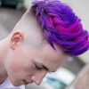 Faux-Hawk Fade Haircuts With Purple Highlights (Photo 3 of 25)