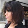 Brunette Feathered Bob Hairstyles With Piece-Y Bangs (Photo 1 of 25)